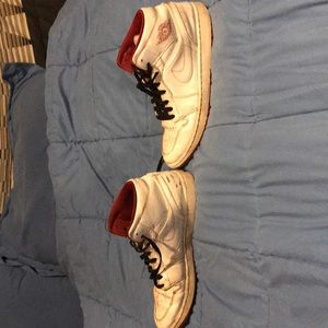 Ran down Jordan 1s white and red